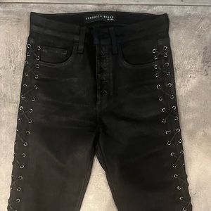 Lace up flared jeans